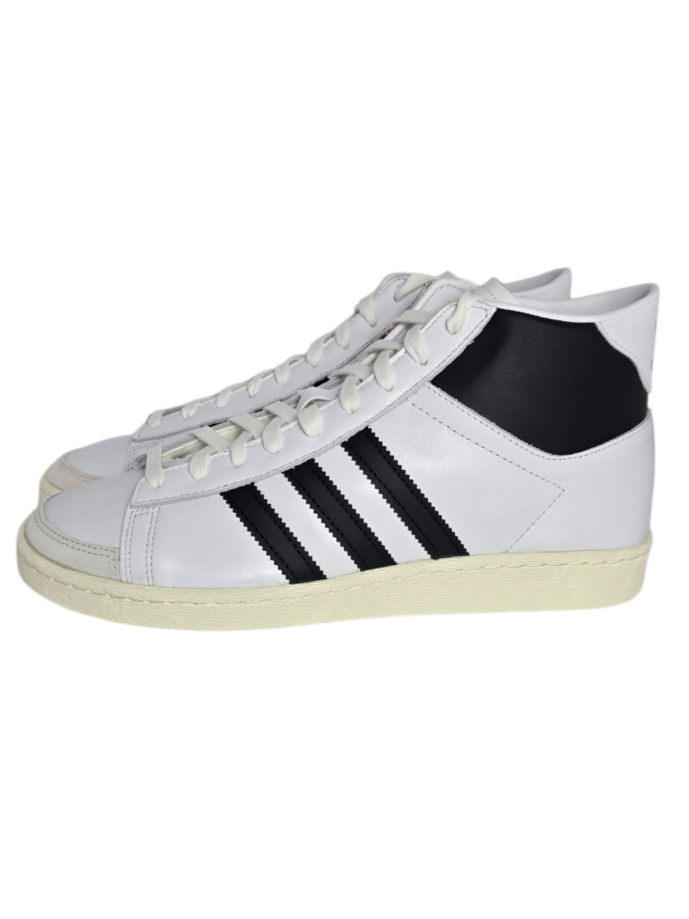 Brand new Adidas Jabbar Hi sneakers, style JS2156, in white, black and off white